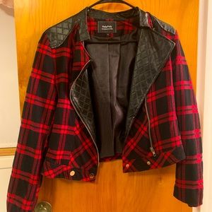 Red Plaid Fall Jacket